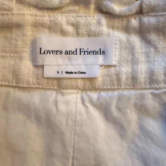 Lovers + Friends Ivory Linen Shorts with ruffle waist details S - Picture 5 of 9